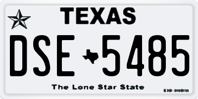TX license plate DSE5485
