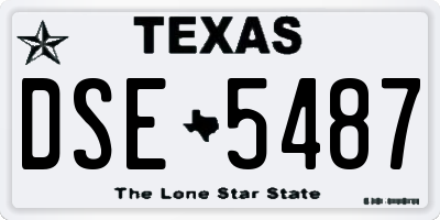 TX license plate DSE5487