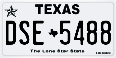 TX license plate DSE5488