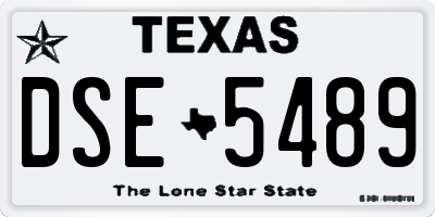TX license plate DSE5489