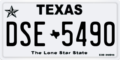 TX license plate DSE5490