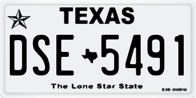 TX license plate DSE5491