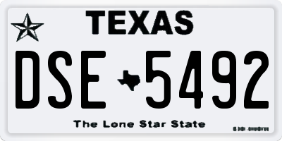 TX license plate DSE5492