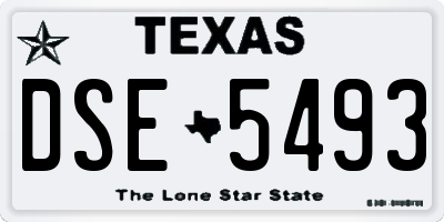 TX license plate DSE5493