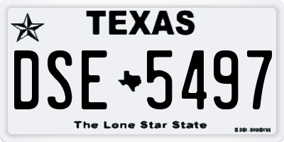 TX license plate DSE5497