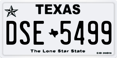 TX license plate DSE5499