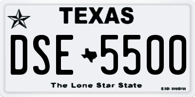 TX license plate DSE5500