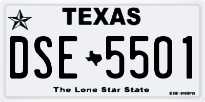 TX license plate DSE5501