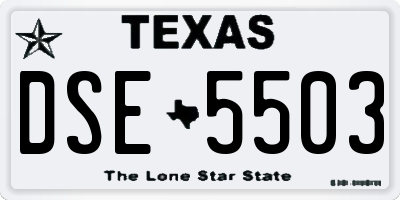 TX license plate DSE5503