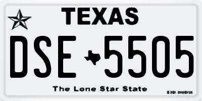TX license plate DSE5505