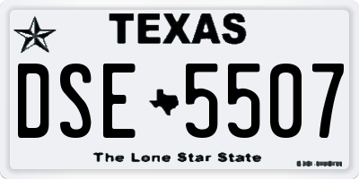 TX license plate DSE5507