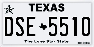 TX license plate DSE5510