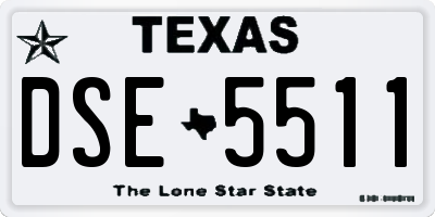 TX license plate DSE5511
