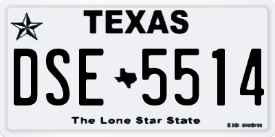 TX license plate DSE5514