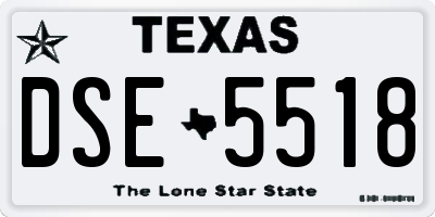 TX license plate DSE5518