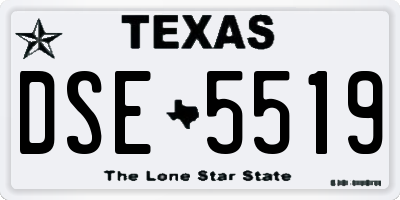 TX license plate DSE5519
