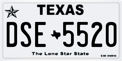 TX license plate DSE5520