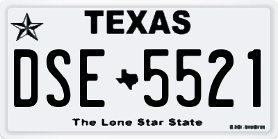 TX license plate DSE5521