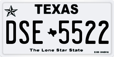 TX license plate DSE5522