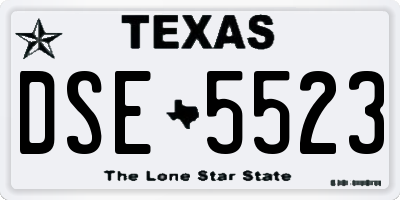 TX license plate DSE5523