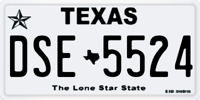 TX license plate DSE5524