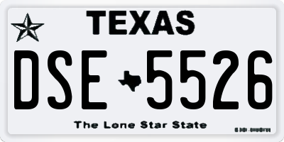 TX license plate DSE5526
