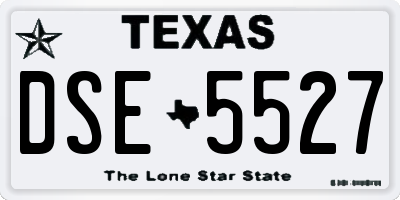 TX license plate DSE5527