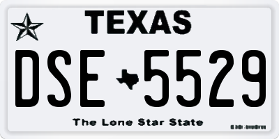 TX license plate DSE5529