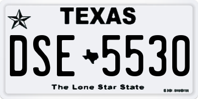 TX license plate DSE5530
