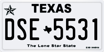 TX license plate DSE5531