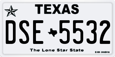TX license plate DSE5532
