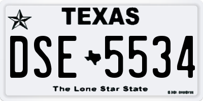 TX license plate DSE5534