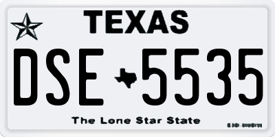 TX license plate DSE5535