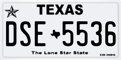 TX license plate DSE5536