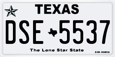TX license plate DSE5537