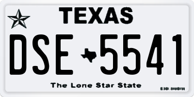 TX license plate DSE5541