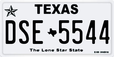 TX license plate DSE5544
