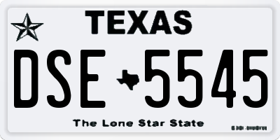 TX license plate DSE5545