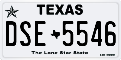 TX license plate DSE5546