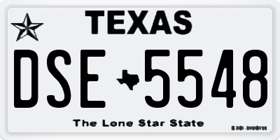 TX license plate DSE5548