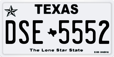 TX license plate DSE5552