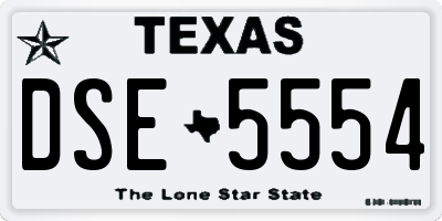 TX license plate DSE5554