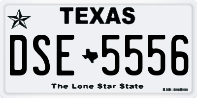 TX license plate DSE5556