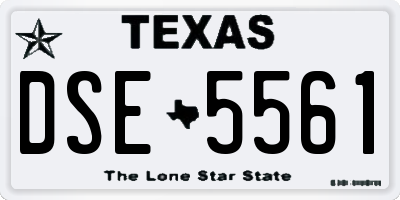 TX license plate DSE5561