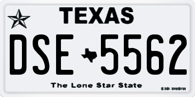 TX license plate DSE5562