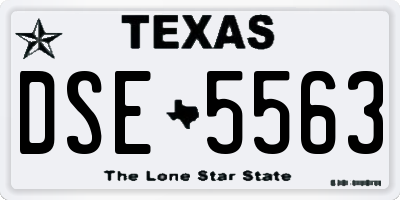 TX license plate DSE5563