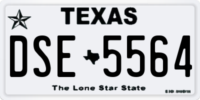 TX license plate DSE5564