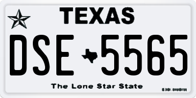 TX license plate DSE5565