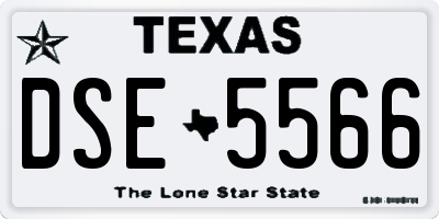 TX license plate DSE5566