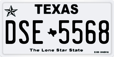TX license plate DSE5568
